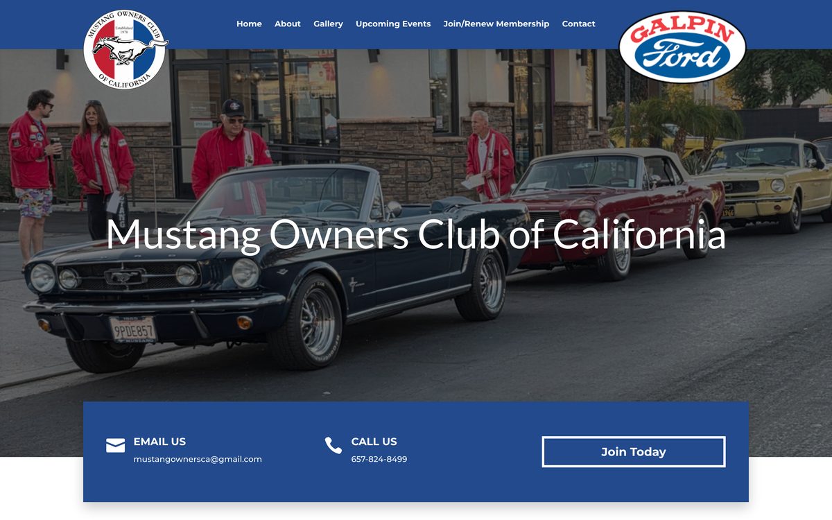 Mustang Owners Club of California homepage