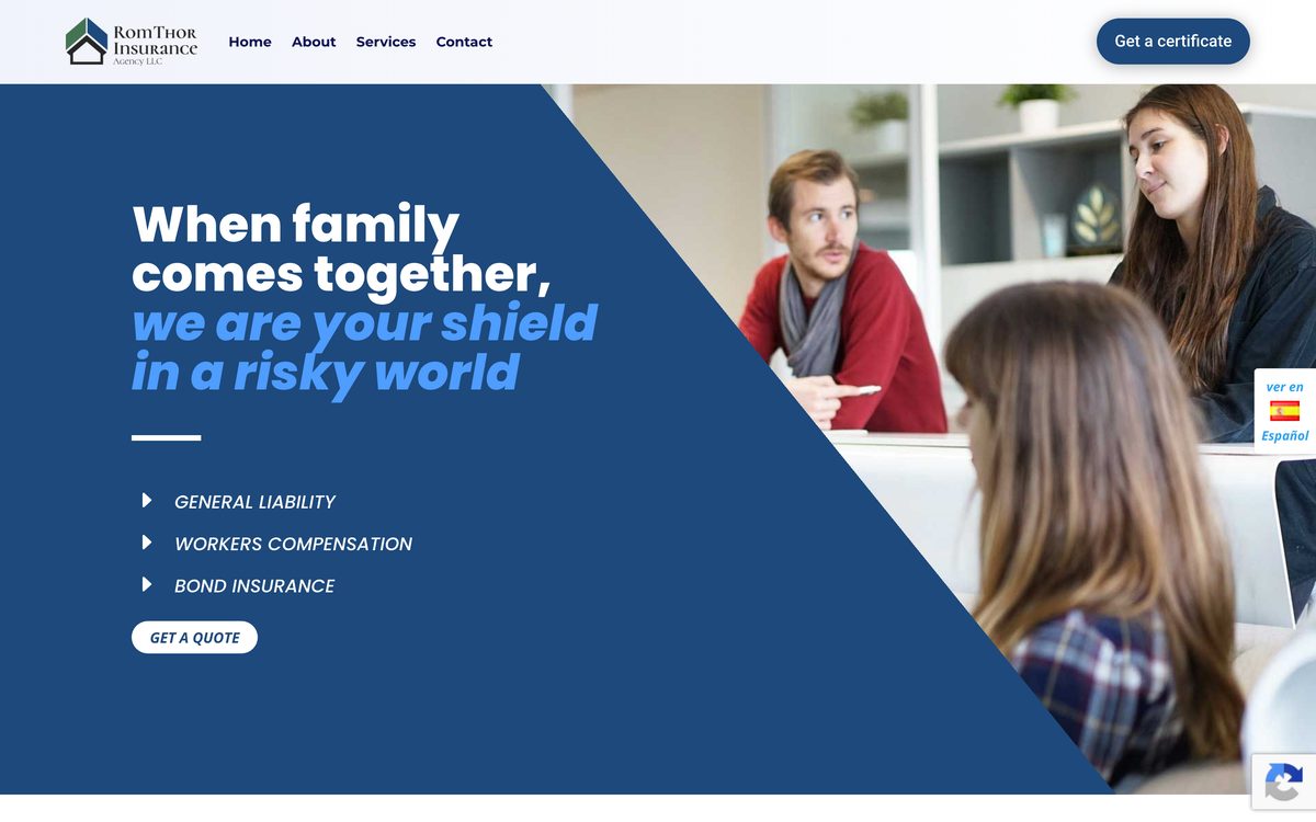 RomThor Insurance homepage: When family comes together, we are your shield in a risky world